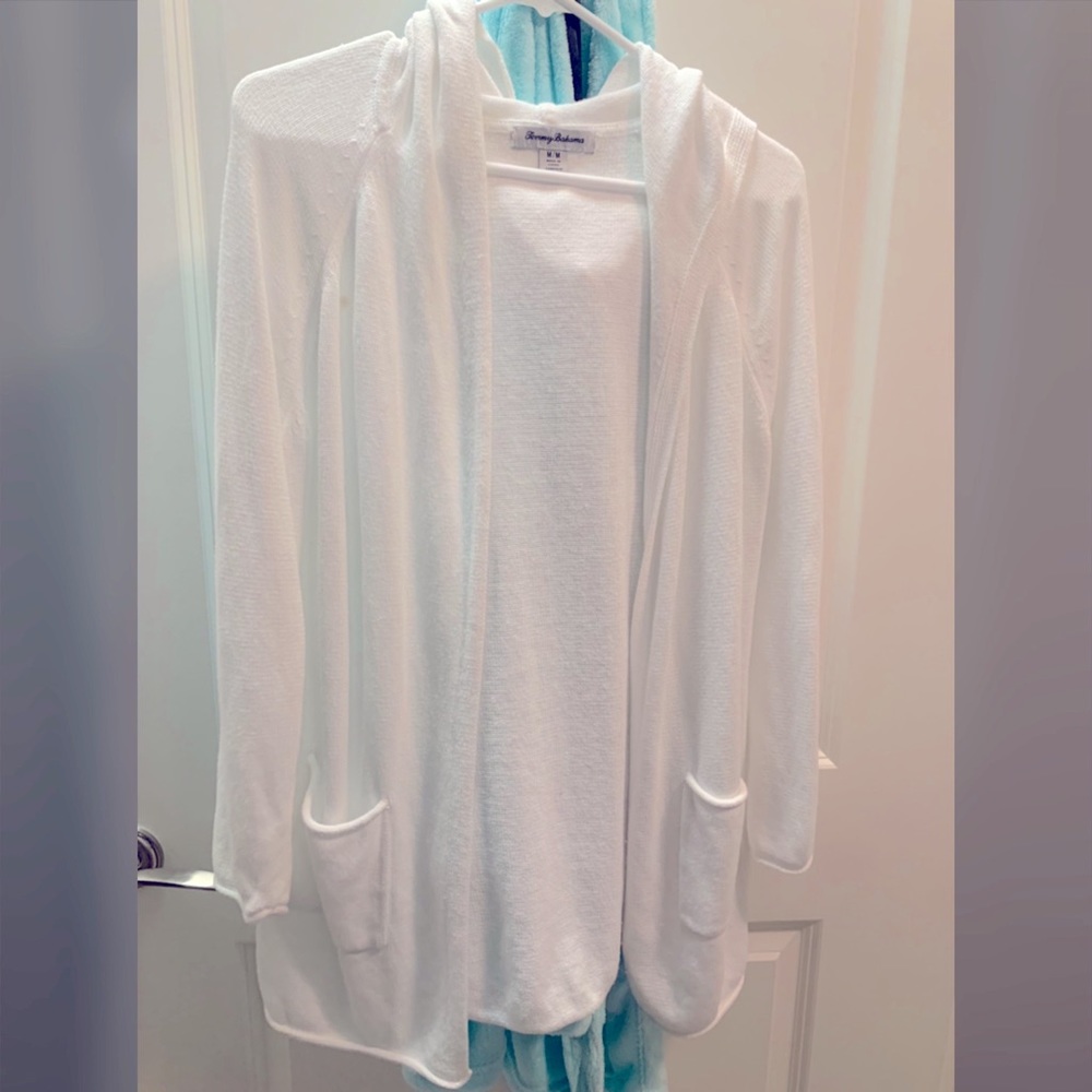 Anacapa Open Front Linen Blend Hooded Cardigan